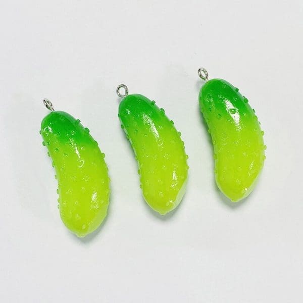 Green Cucumber Resin Charms