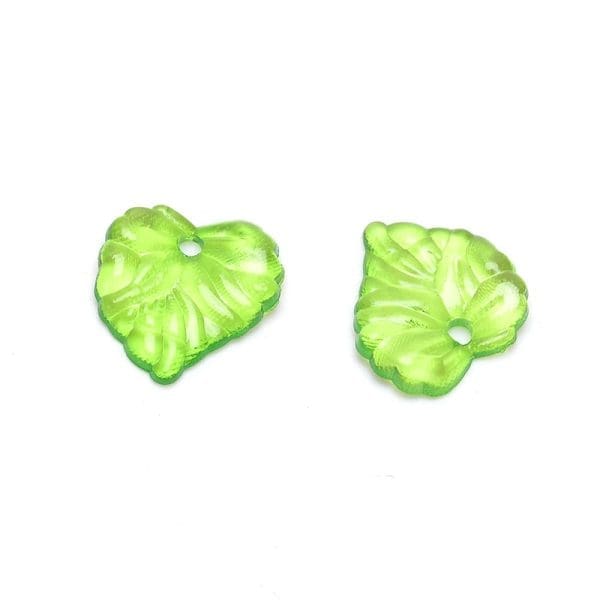 Acrylic Green Leaf Beads Charm