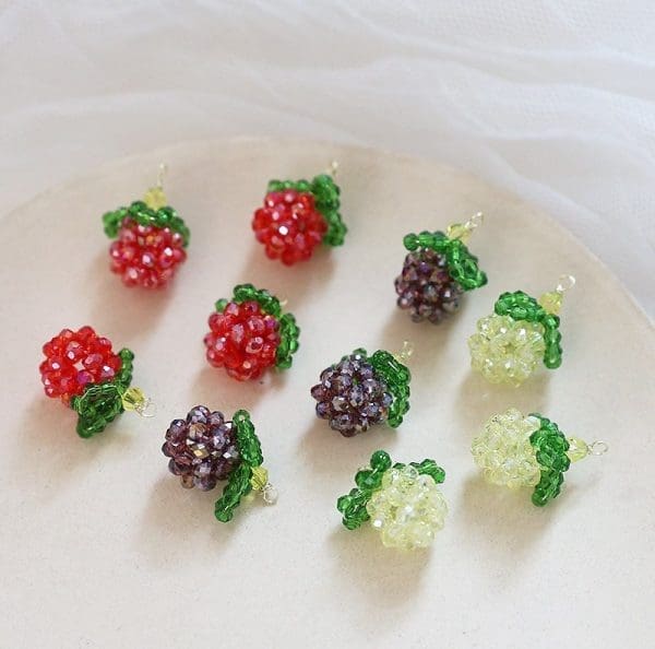 Raspberry Apple Resin Charms