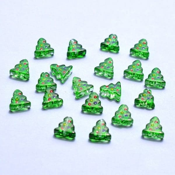 Christmas Tree Glass Beads