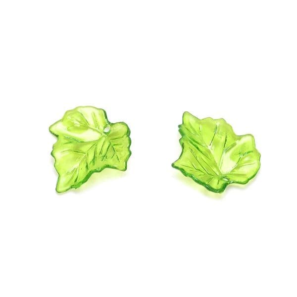 Acrylic Green Leaf Beads Charm