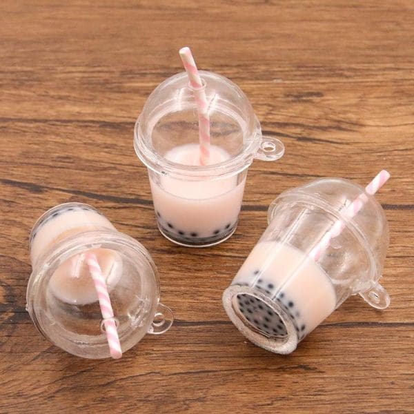 Straw Milk Tea Cup Resin Charms