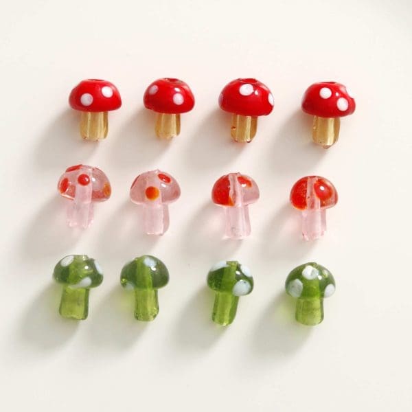 Mushroom Glass Beads Charm