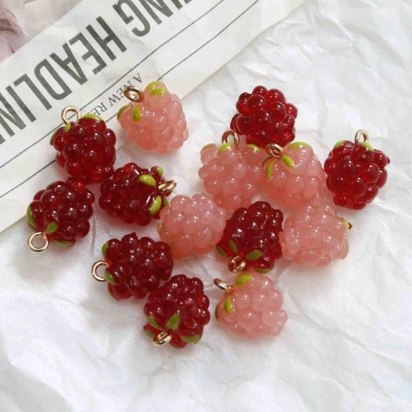 Raspberry Grape Resin Charms