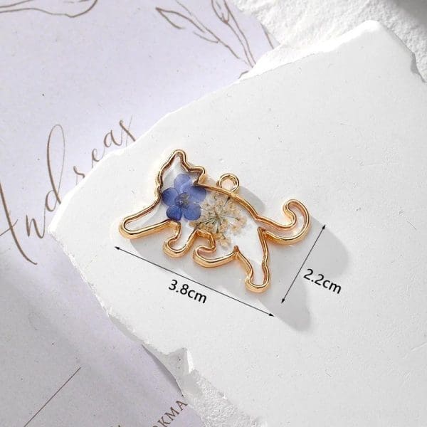 Cat Dried Flower Resin Charms