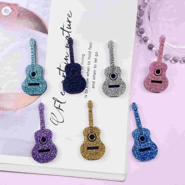 Acrylic Glitter Guitar Beads Charm