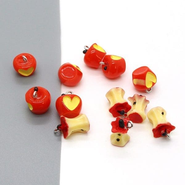 Simulation Apple Resin Charms