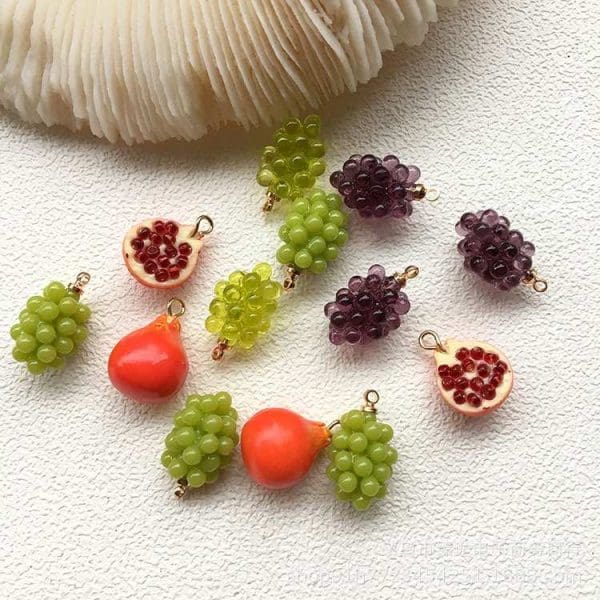 Grape Pomegranate Resin Charms