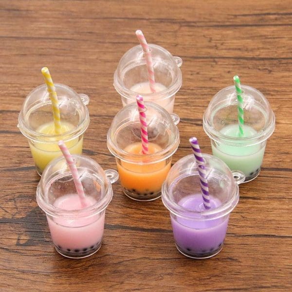 Straw Milk Tea Cup Resin Charms