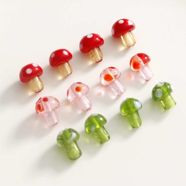 Mushroom Glass Beads Charm