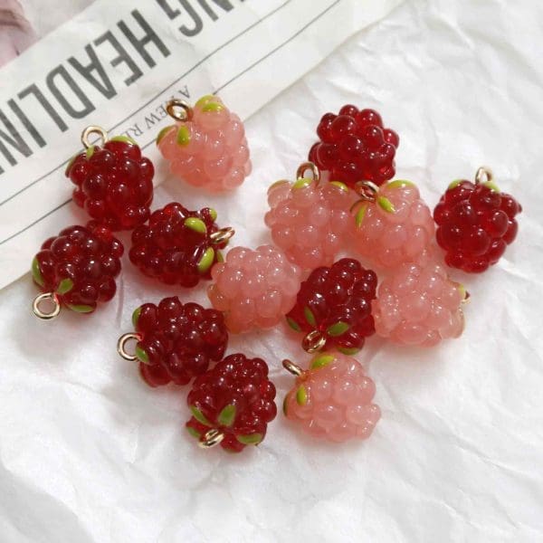 Raspberry Grape Resin Charms