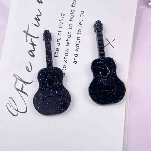 Acrylic Glitter Guitar Beads Charm