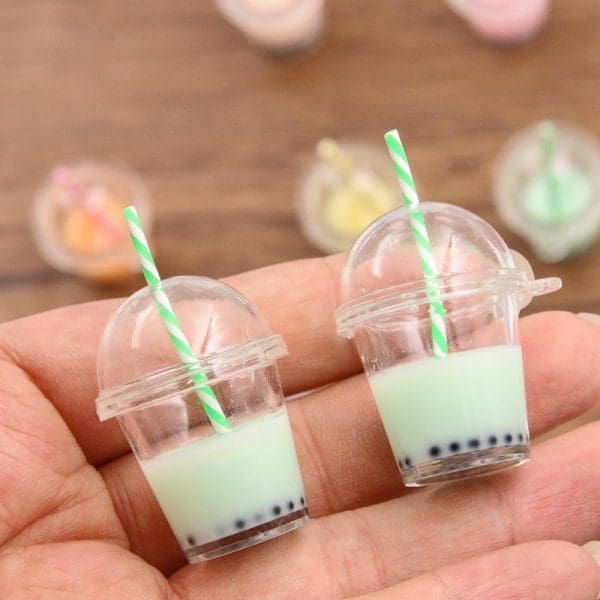 Straw Milk Tea Cup Resin Charms