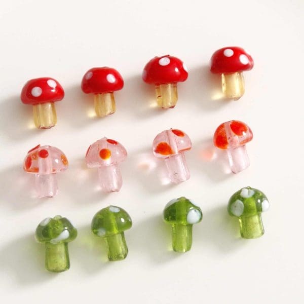 Mushroom Glass Beads Charm