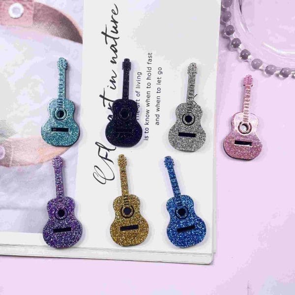 Acrylic Glitter Guitar Beads Charm