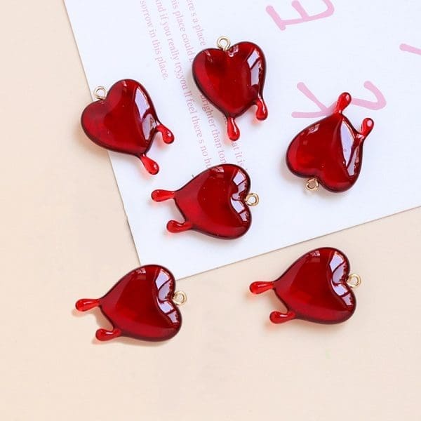 Love Heart Acrylic Charms