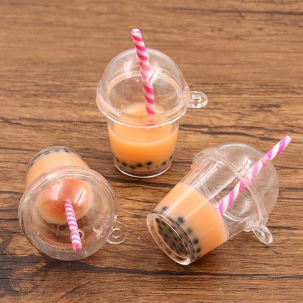 Straw Milk Tea Cup Resin Charms