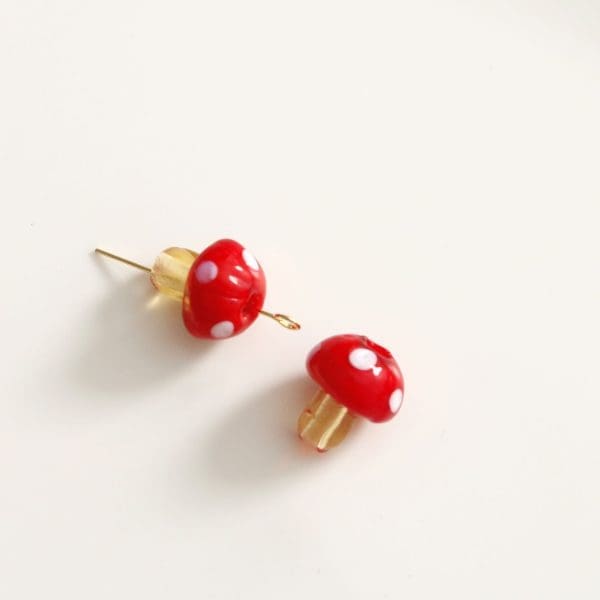 Mushroom Glass Beads Charm