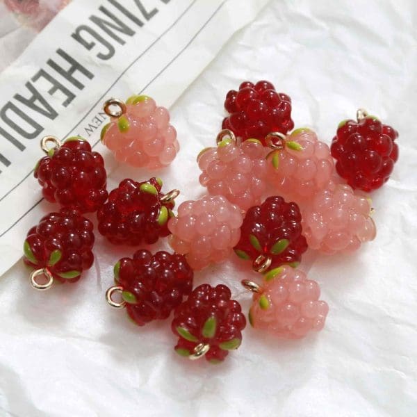 Raspberry Grape Resin Charms