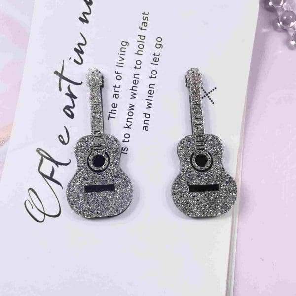 Acrylic Glitter Guitar Beads Charm