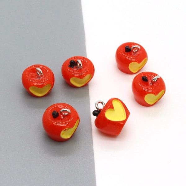 Simulation Apple Resin Charms