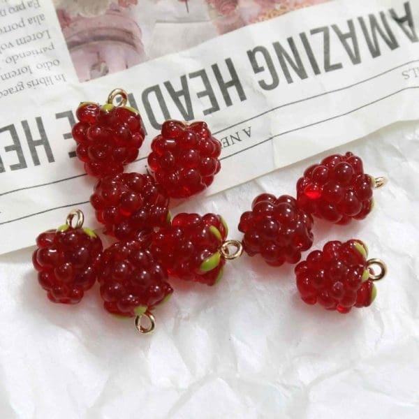 Raspberry Grape Resin Charms