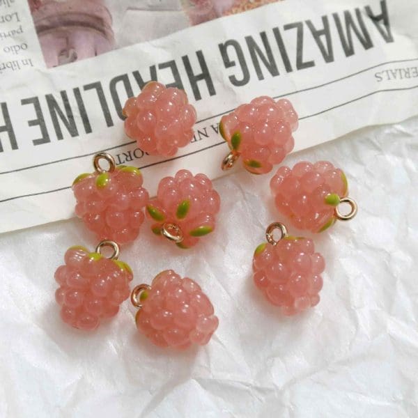 Raspberry Grape Resin Charms