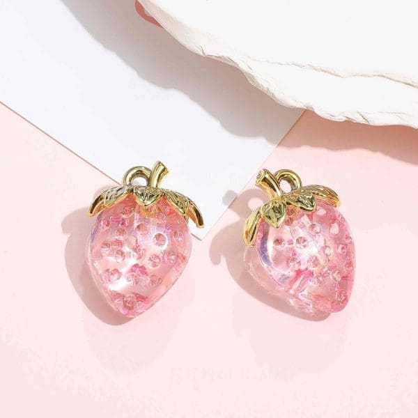 Colorful Strawberry Resin Charms