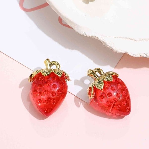 Colorful Strawberry Resin Charms