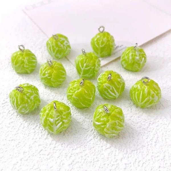 Green Cabbage Resin Charms