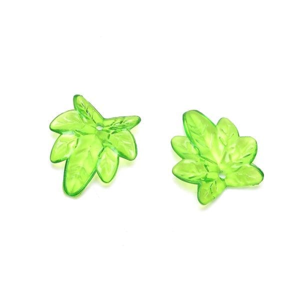 Acrylic Green Leaf Beads Charm