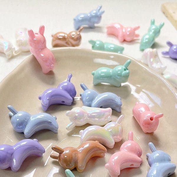 Acrylic Colorful Bunny Beads