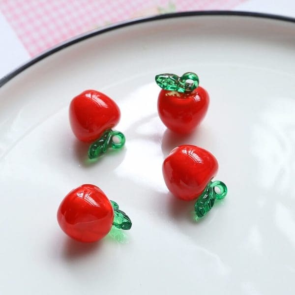 Red Cherry Resin Charms