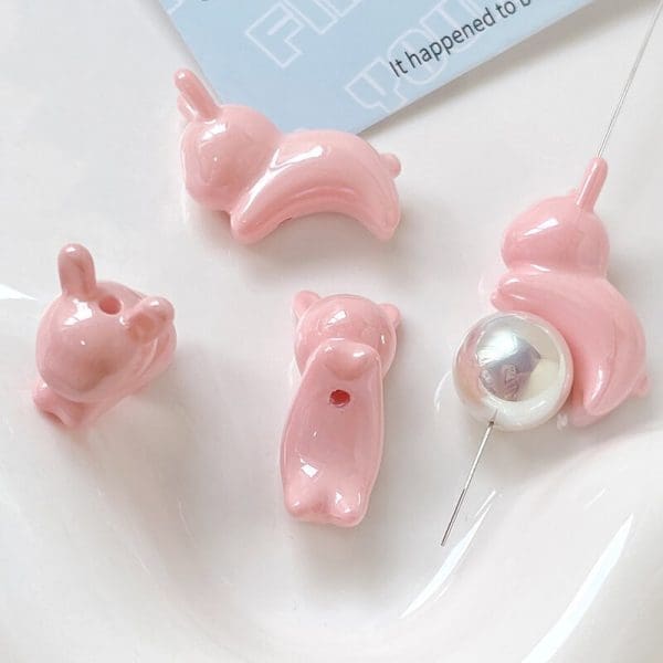 Acrylic Colorful Bunny Beads