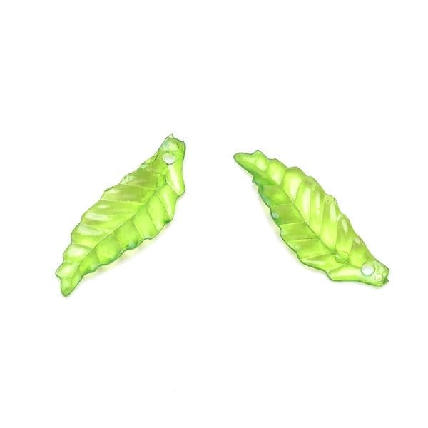 Acrylic Green Leaf Beads Charm