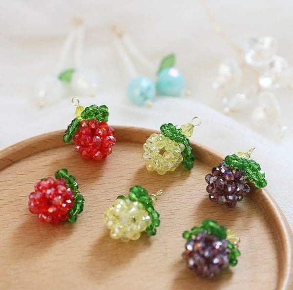 Raspberry Apple Resin Charms