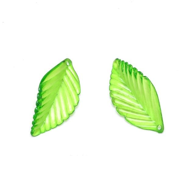 Acrylic Green Leaf Beads Charm