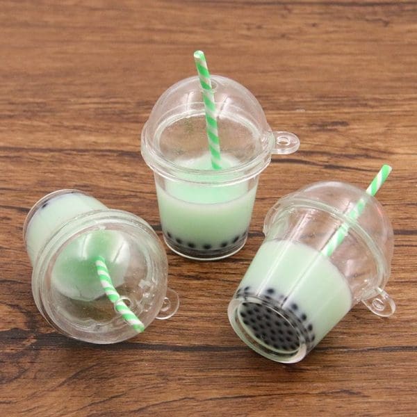 Straw Milk Tea Cup Resin Charms