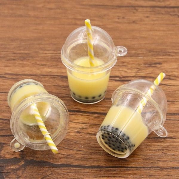 Straw Milk Tea Cup Resin Charms