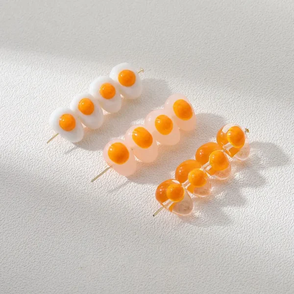 Food Poached Egg Glass Beads