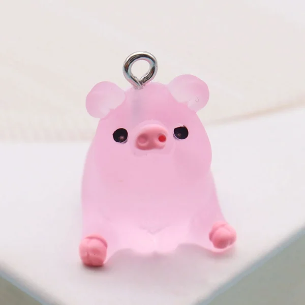 Pink Pig Animal Resin Charms