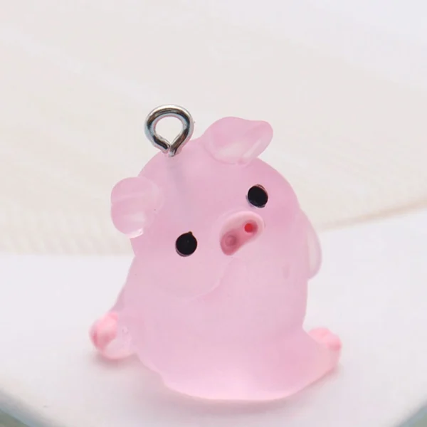 Pink Pig Animal Resin Charms