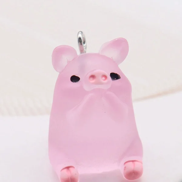 Pink Pig Animal Resin Charms