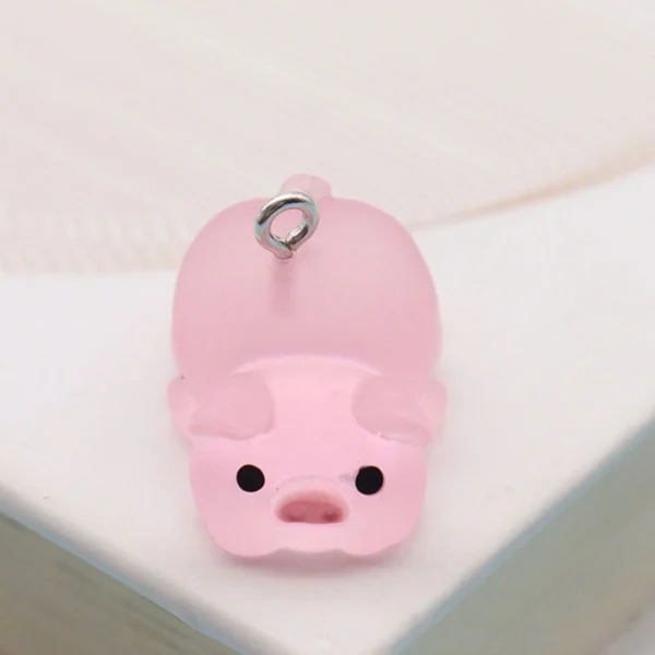 Pink Pig Animal Resin Charms