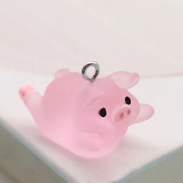 Pink Pig Animal Resin Charms