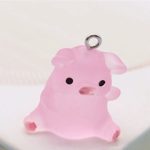 Pink Pig Animal Resin Charms