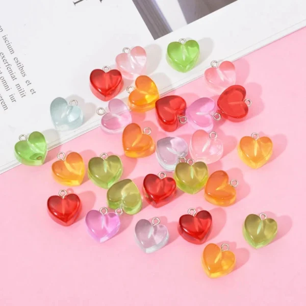 Color Heart DIY Resin Charms