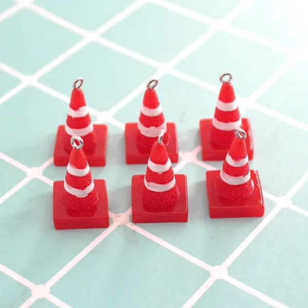 Mini Traffic Cone Resin Charms