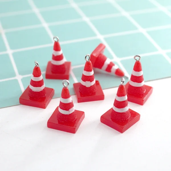 Mini Traffic Cone Resin Charms