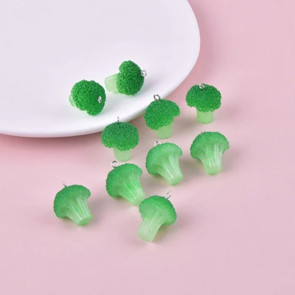 Broccoli Vegetable Resin Charms